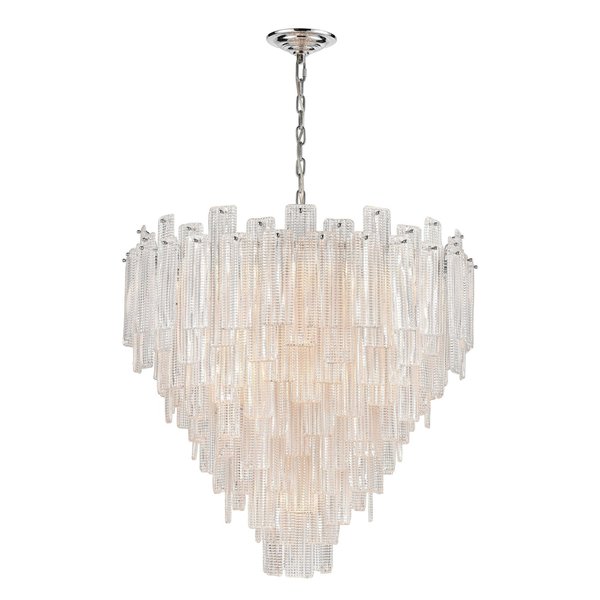 Elk Signature Diplomat 21Light Staggered Chandelier in Chrome, Large D4298